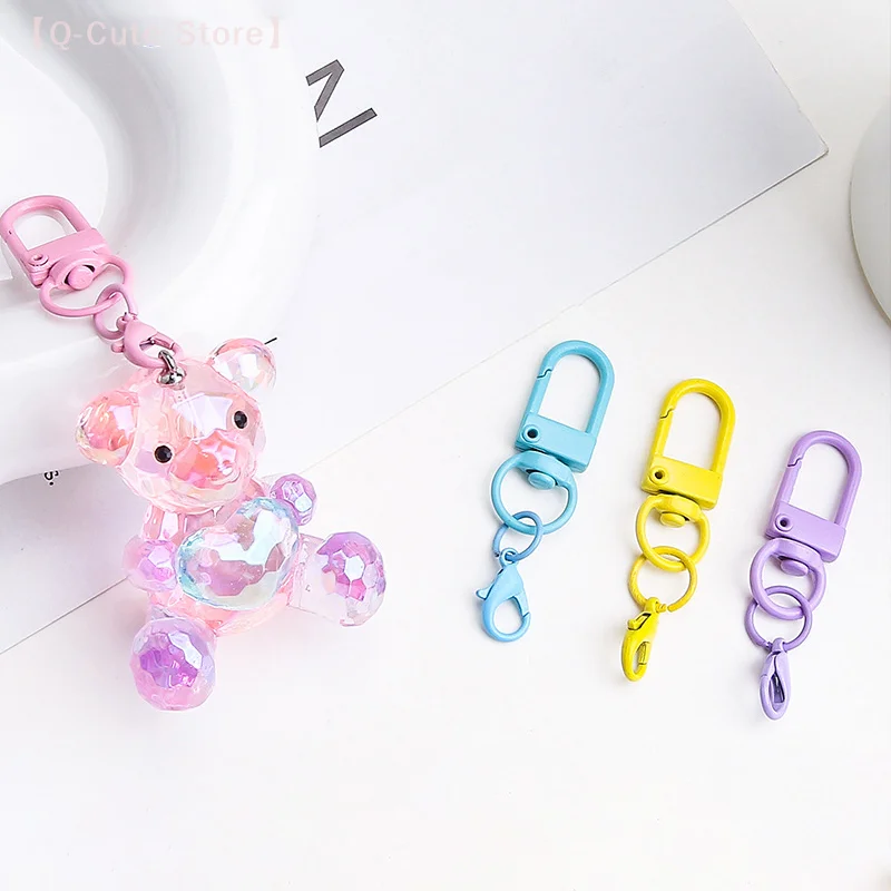 10/50 قطعة حلقة تسلق ملونة المشبك مفتاح سلسلة الدورية Keyrings DIY بها بنفسك مفتاح سلسلة أكياس المعلقات اكسسوارات بالجملة