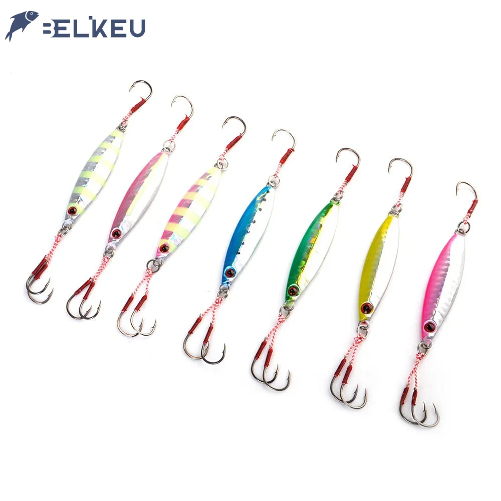 Hard Lure Double hook Lead Jig Slow Down Deep Sea Fishing Lure Jigging Hard Bait Metal Micro Lures Fishing Tackle Wobblers