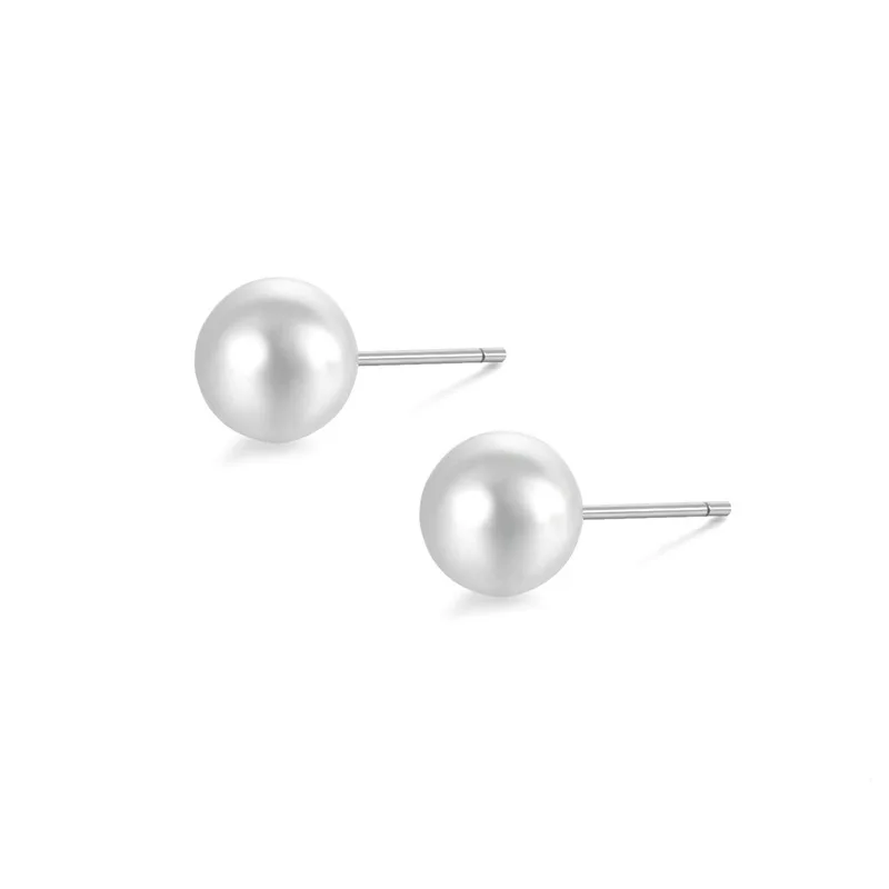 2 Pair Simple and Classic Pearl Earrings, Steel Needle Earrings, Elegant Socialite Earrings Wholesale