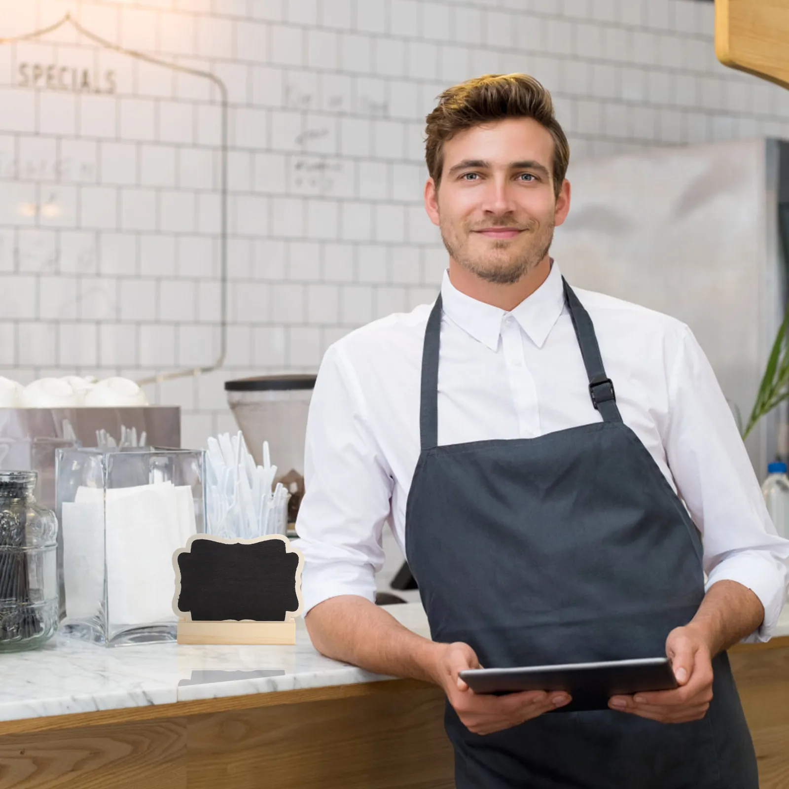 

10Sets Wooden Chalkboard Standing Mini Blackboard Desktop Writing Boards Message Memo Signs Portable Reusable Display Boards