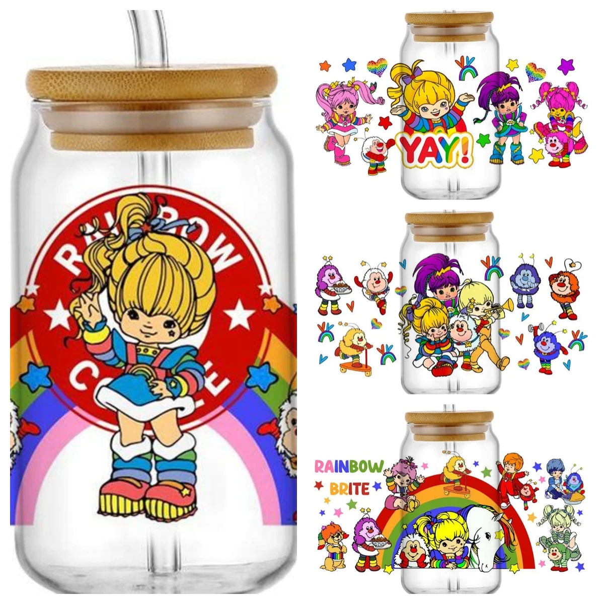 

Мультяшная дождевая бантик для девочек, УФ-обертывания для чашек DTF для 16 унций, водонепроницаемые наклейки для переноса UVDTF, наклейки для очков, чашек, кружки, сделай сам, подарочная наклейка