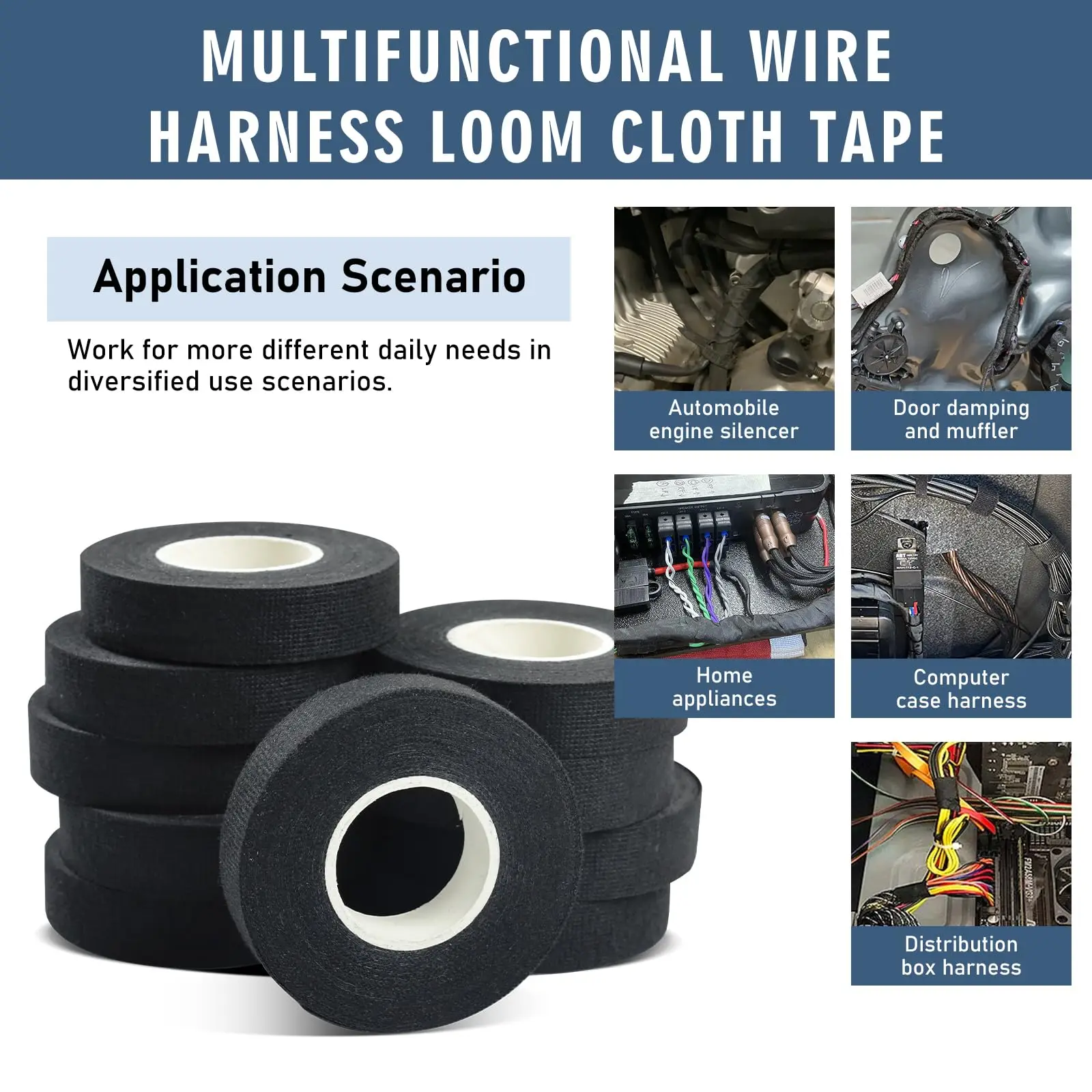 Auto Car Flannel Flannelette Adhesive Tape Wiring Harness Anti Rattle Self Adhesive Felt Tape Auto Repair Tools