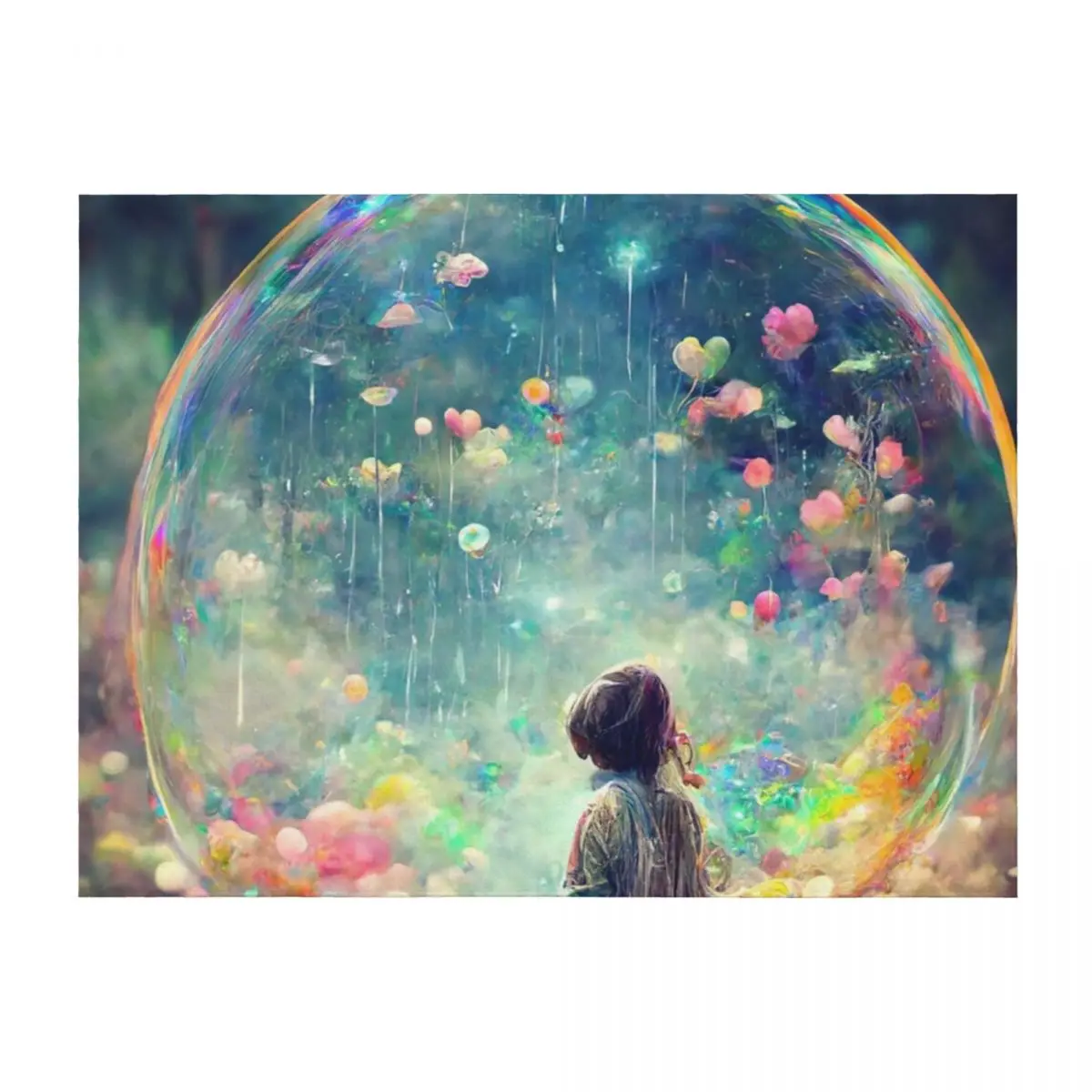 

Одеяло Bubble Girl Dreamer с радужным абстрактным художественным принтом, спальный мешок, большие роскошные брендовые одеяла для кровати, одеяла