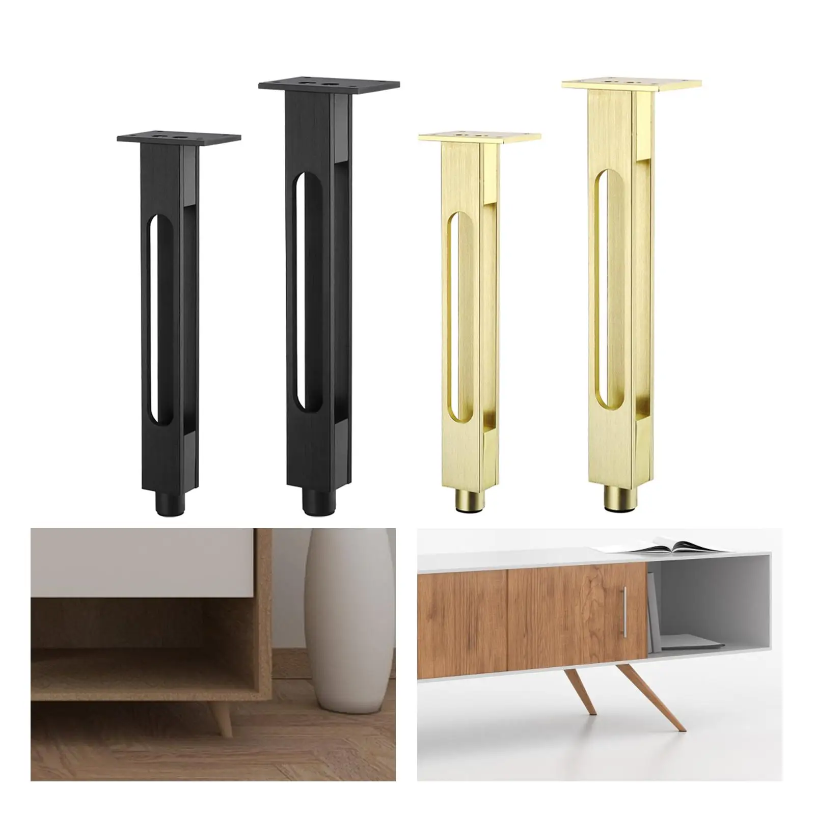 4Pcs Furniture Foot Bed Supports Legs Easy Installation Cabinet Legs Couch Legs for Sofas Dresser Coffee Tables TV Cabinets