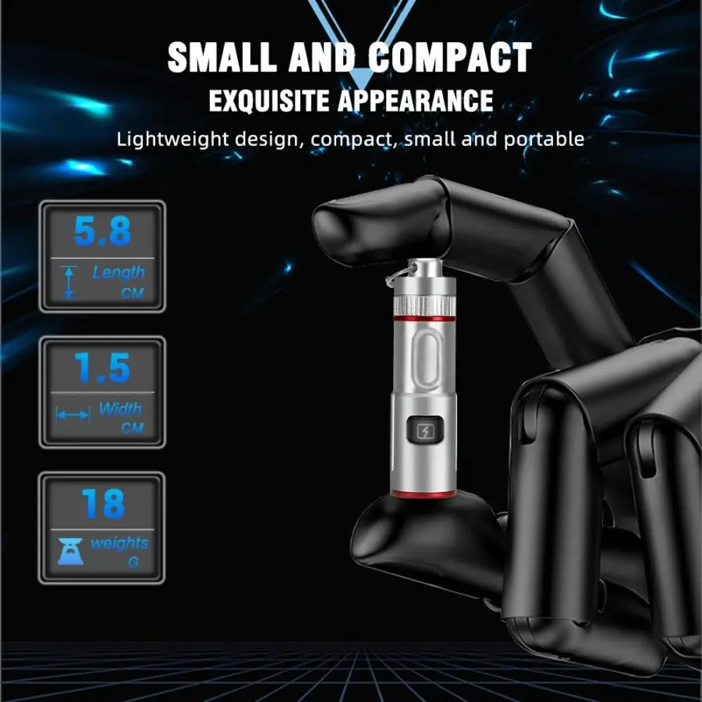 Fashion MINI LED Flashlight Small USB Rechargeable Necklace Flashlight Portable Super Bright Keychain Flashlights Outdoor