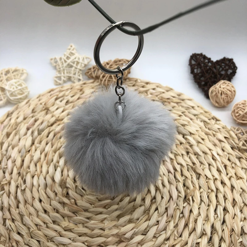 Wholesale Multicolor Furry Pom Pom Keychain, Fun Gift