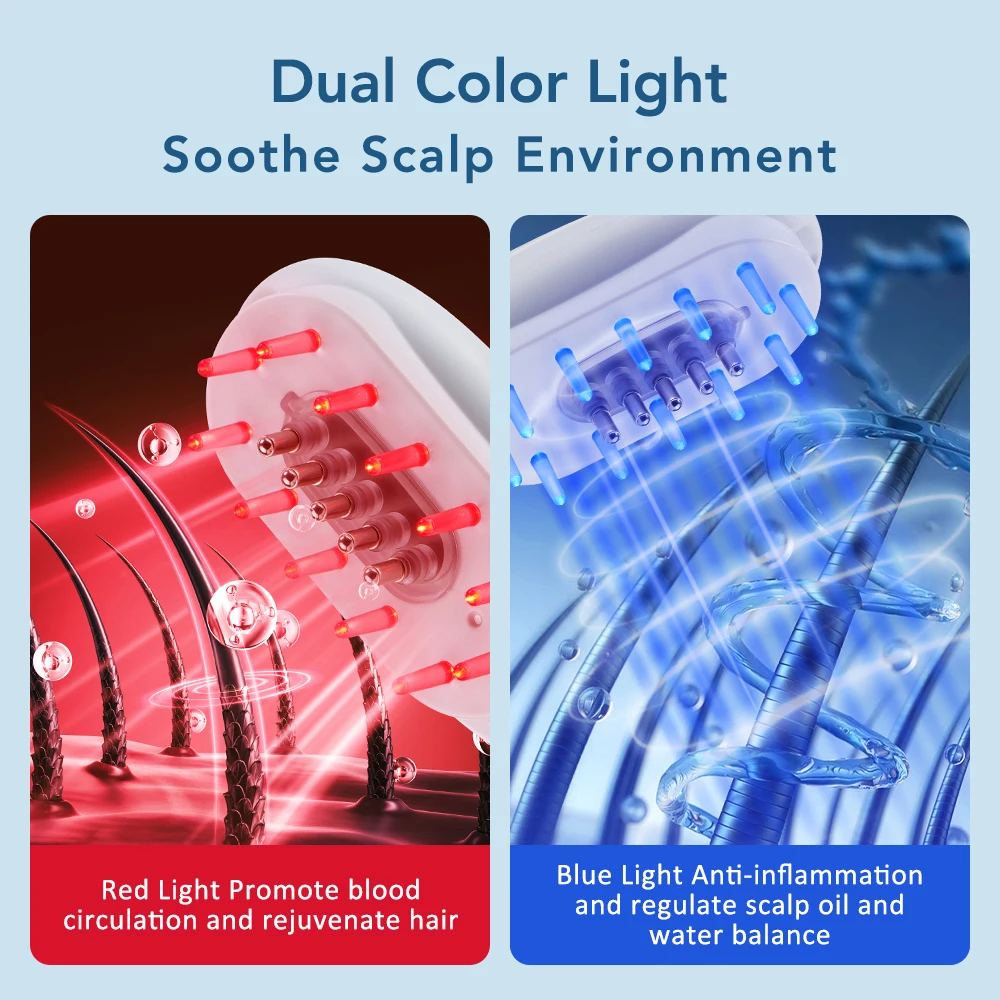 

Electric Head Massager Device Red Light Therapy Vibration Hair Scalp Massage Comb Electric Scalp Oil Applicator Anti-Hair Loss
