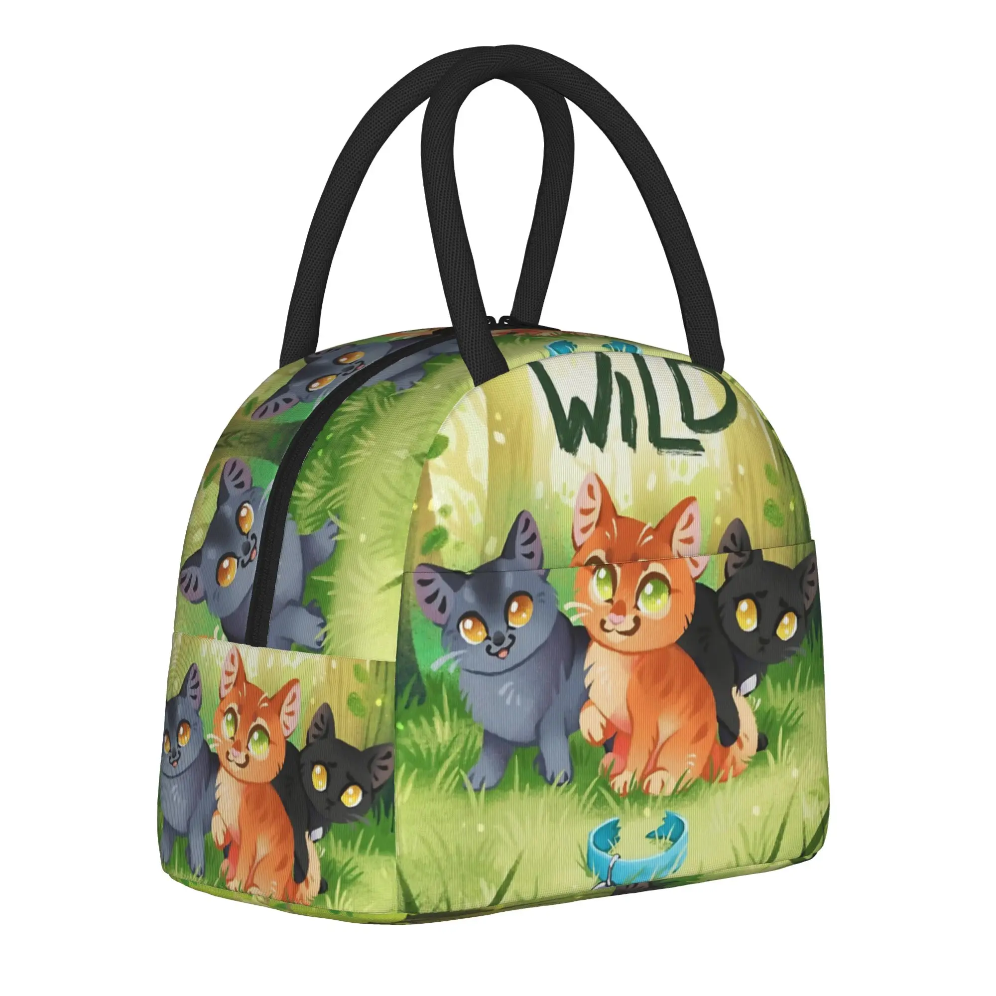 Warriors Fireheart Graystripe Cats Bolsa térmica para el almuerzo para la escuela, bolsa térmica reutilizable para hombres y mujeres, bolsas Bento