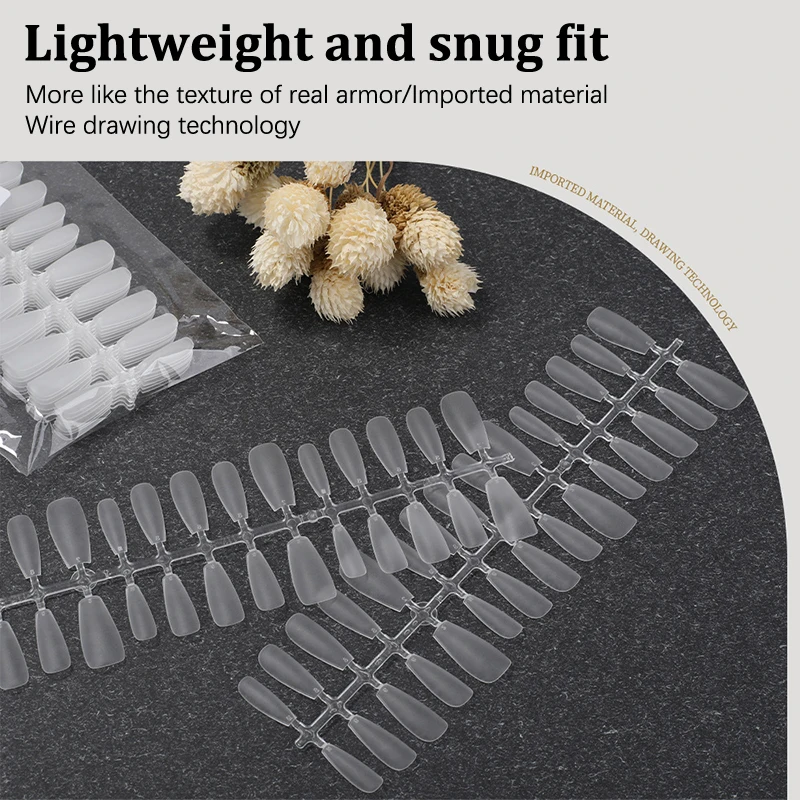 300 個/バッグフェイクネイルチップマットカバー透明偽爪チップジェルネイルエクステンション Diy 練習ネイルツール