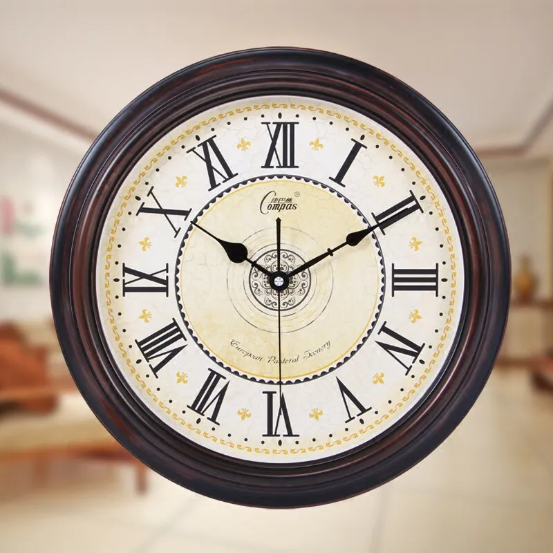 LivingRoom Date Roman Wall Clock Security Retro Double Modern Decoration Wall Clock Alarm Nordic Duvar Saati Home Decor Items