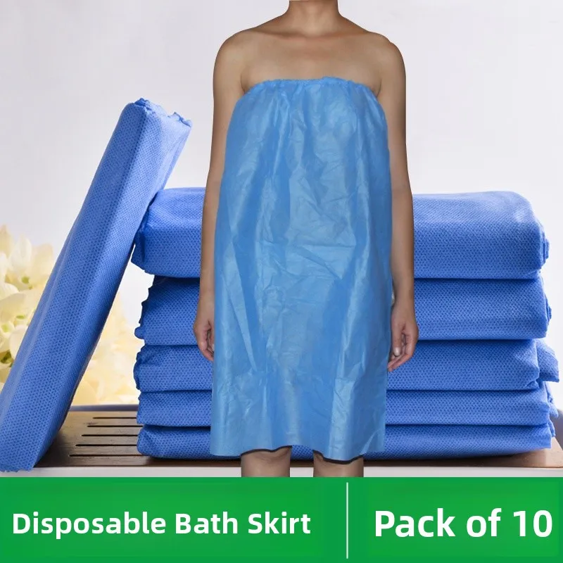 Beauty Disposable Non-Woven Fabric Bath Robe Tube Top Guest Service Women's Style Sauna Suit Summer Thin Wrap Chest Nightgown
