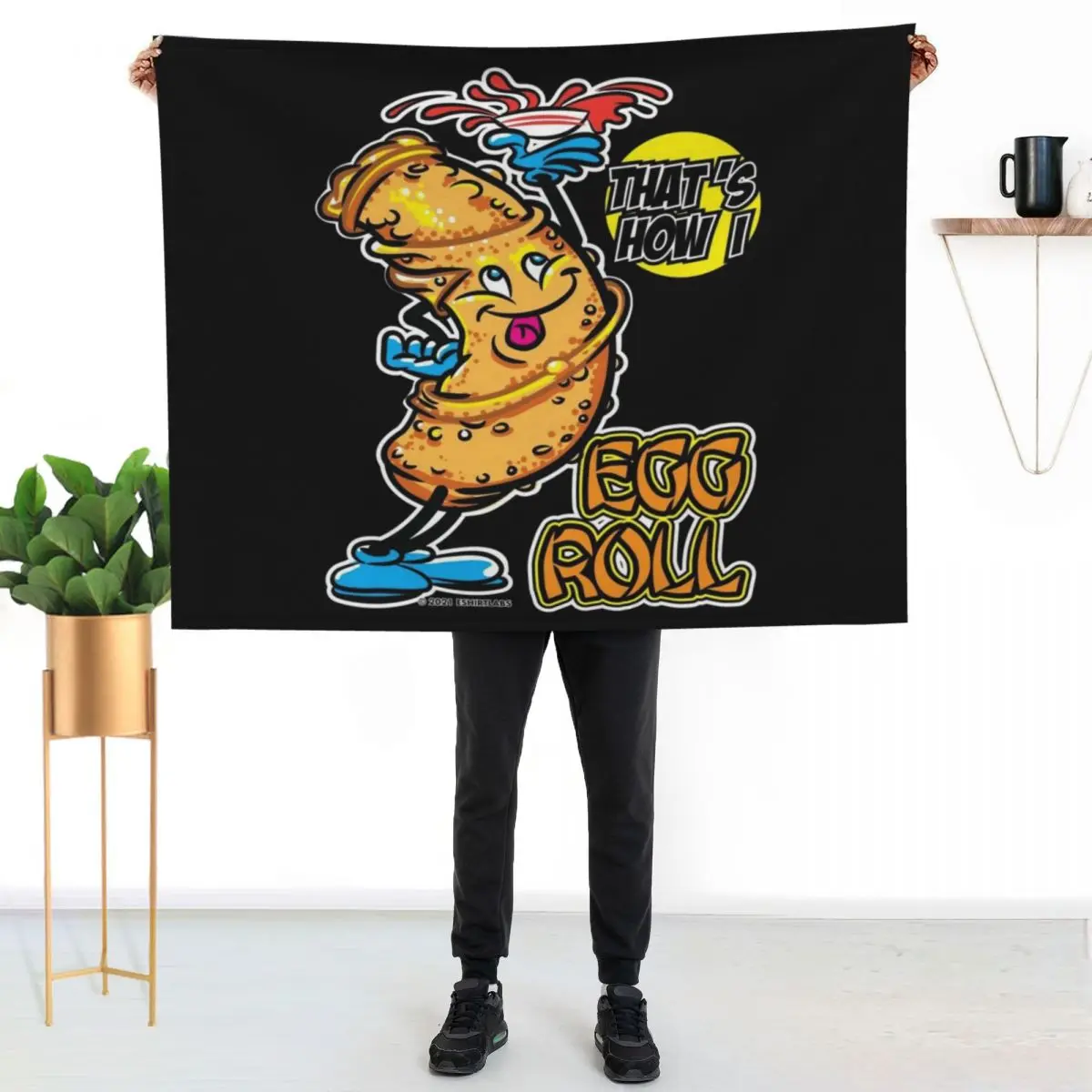 Egg Rolls, Thats How I Roll by eShirtLabs Throw Blanket Warm Napping Blanket for Office Couch Bed