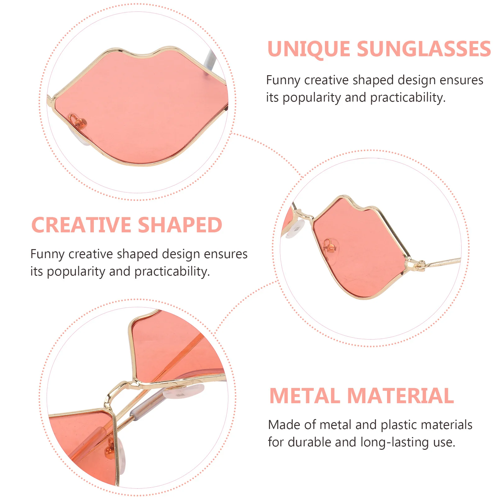 

1 Pair Lip Shaped Sunglasses Beach Outdoor Party Eyeglasses Photography Prop Travel Gift Women Sun Glasses Decorative