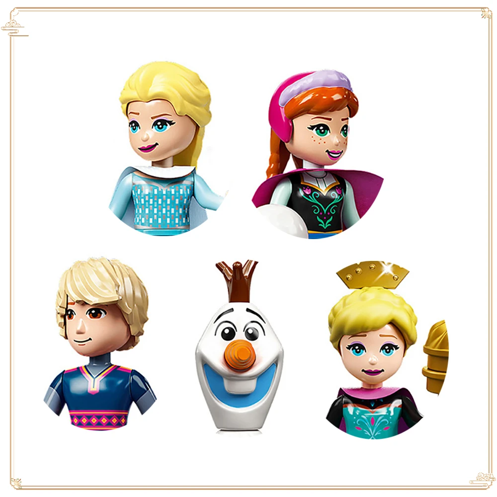 Building Bricks Anime Frozen Girl Collection Birthday Gift Building Blocks Doll Princess Elsa Anna Model Mini Action Toy Figures