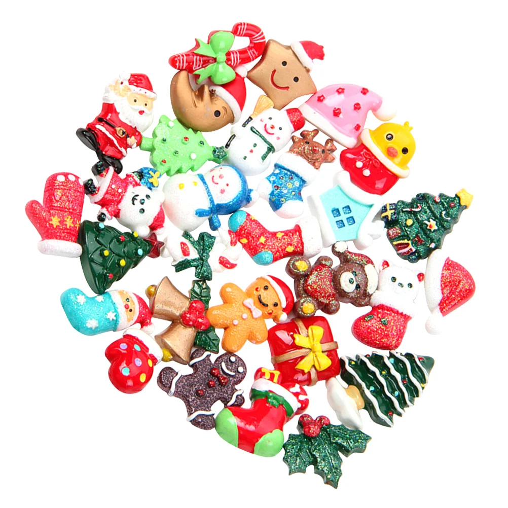 

Mixed Craft Embellishments Miniature Christmas Decorations Charms Ornaments Resin Flatback Halloween