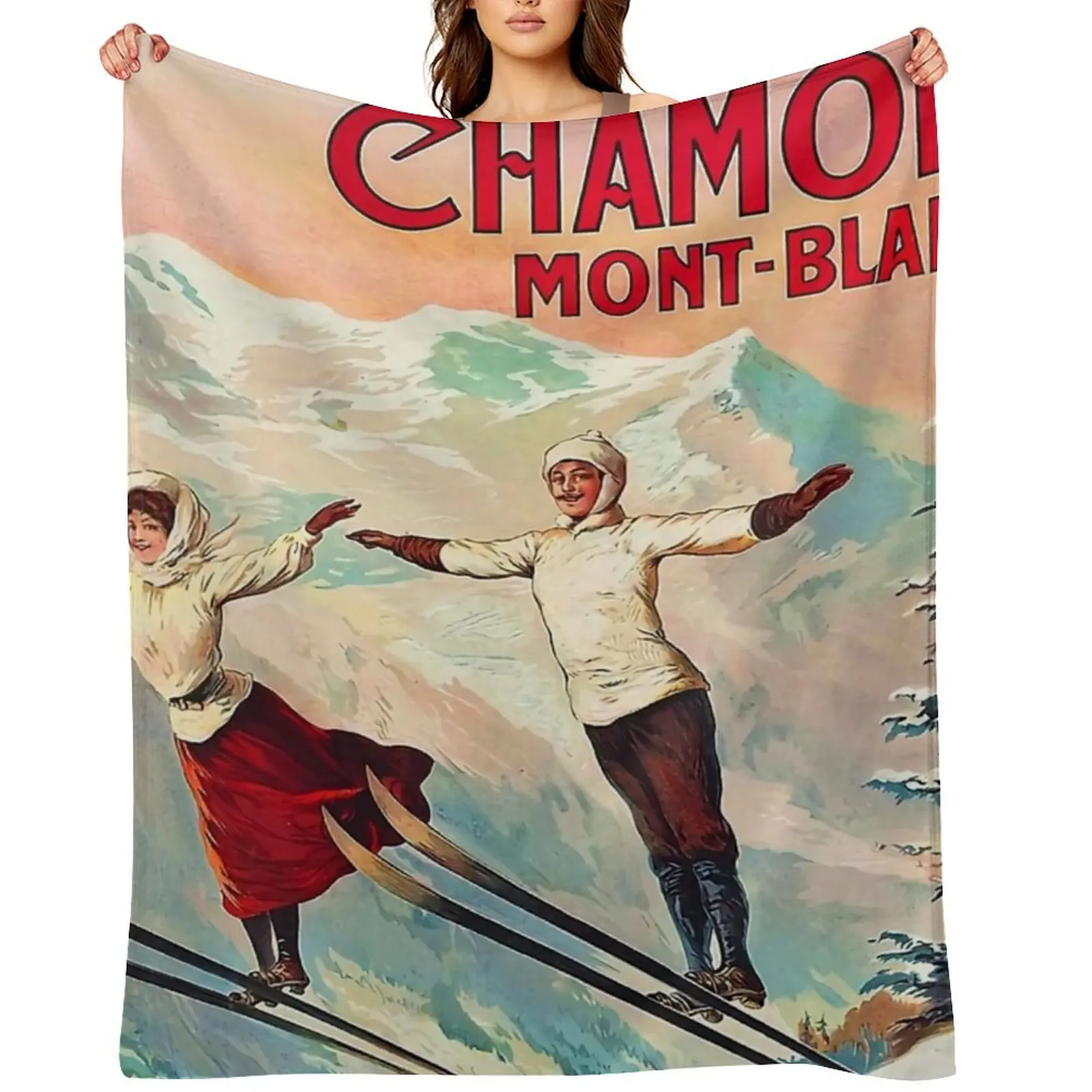 

Chamonix, Mont Blanc - Vintage Throw Blanket decorative Single Comforter christmas decoration Blankets