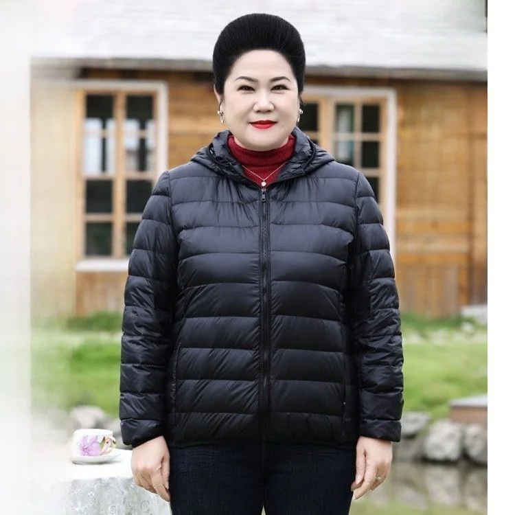 

Lightweight Padded Cotton Jaet ort Sle for plus Size Women ly Mothers Thin And Comfortable Large Coat
