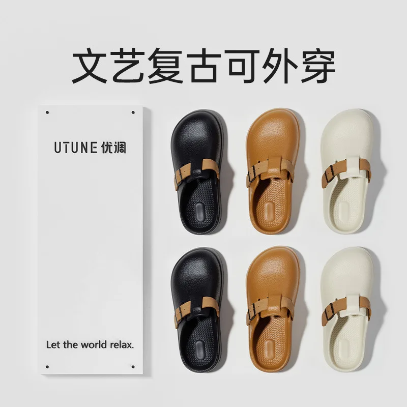 

Excellent thick-soled women's 2024 spring new summer outer wear lazy person one pedal bag head half slippers designer sandals