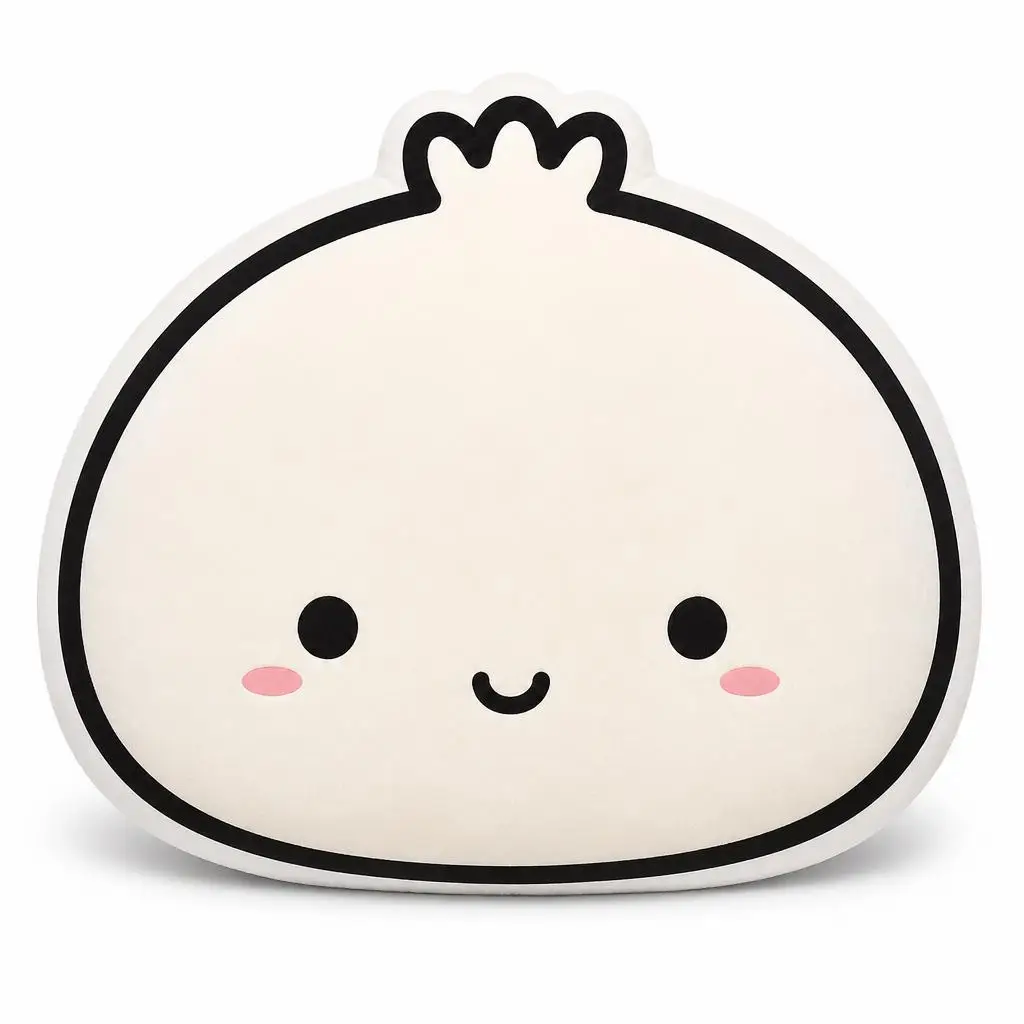 Kawaii Dumpling Cute Food Plush Pillow Cushion Irregular Stuffed Throw Pillow Home Decor Gift Sofa Bed Couch