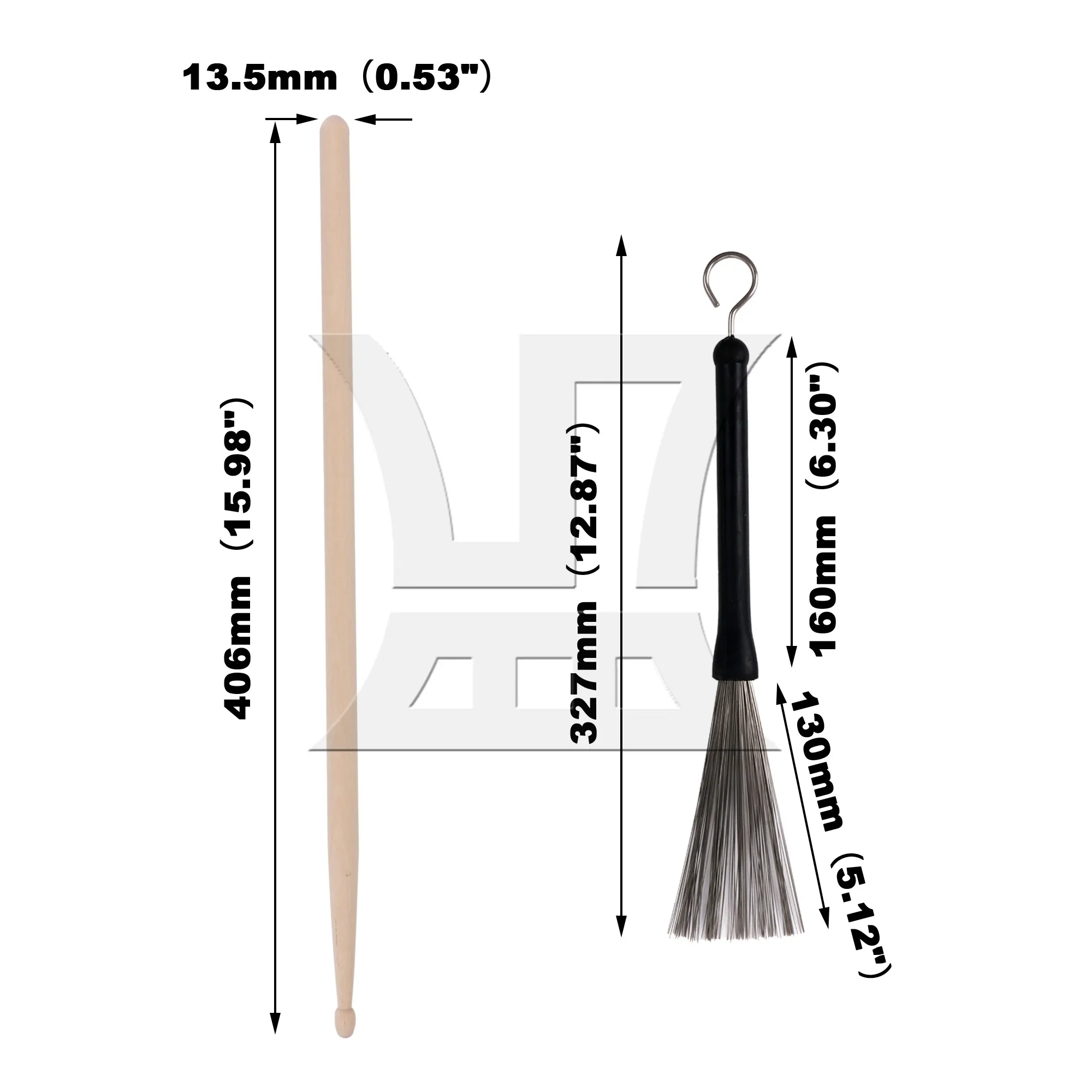 

YIBUY 7Pieces Drum Set Brushes w/ Wooden Sticks & Storage Bag for Percussion Lovers