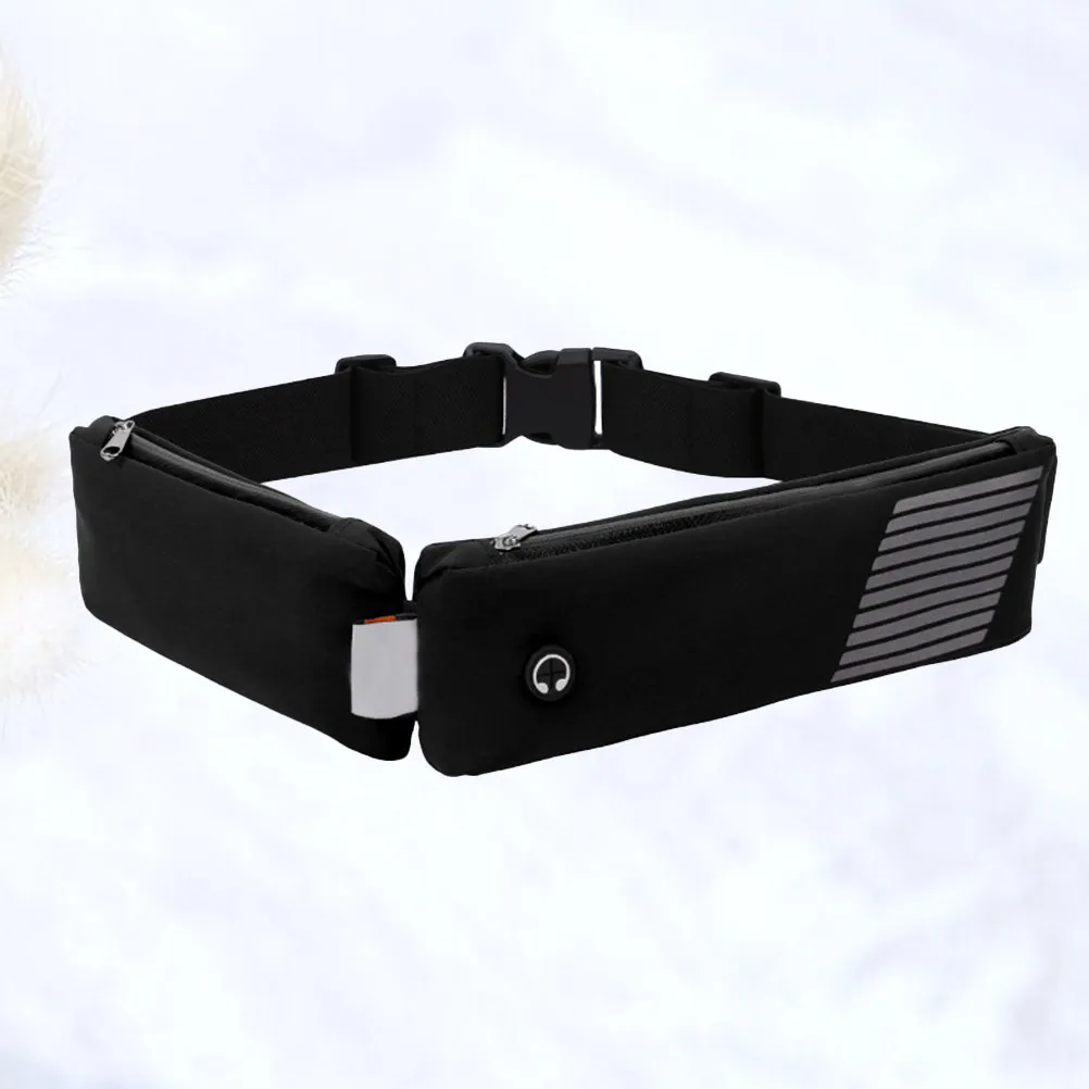 

Water-Resistant Sports Waist Pack Ultra-Light Comfortable Running Belt with Two Zippered Pockets for Outdoor Activities Gym