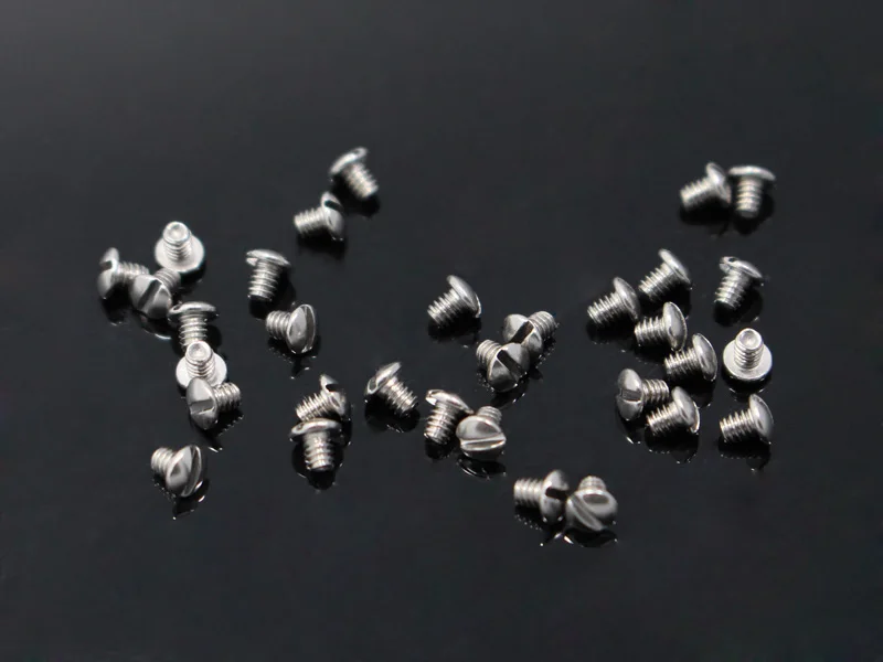 200pcs Size 2.5x1.4x1.5-8.5mm Eyeglasses Glasses Hinge Screws Slotted Head