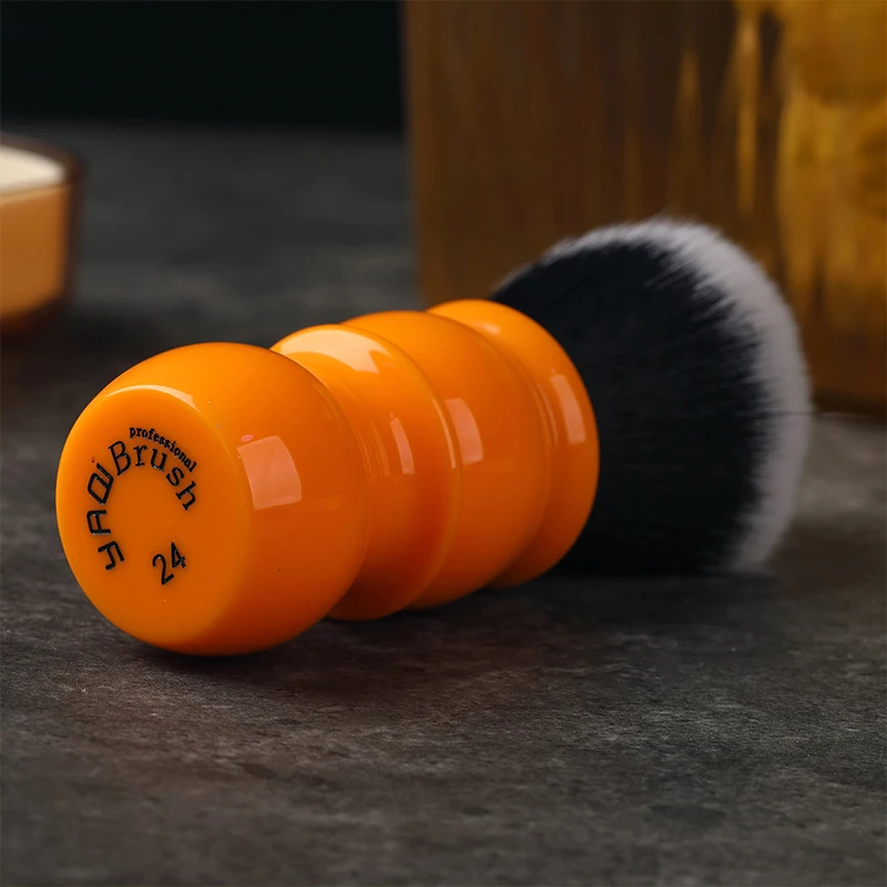 YAQI 24 مللي متر شعر صناعي ناعم بمقبض برتقالي فرشاة حلاقة للسفر تتميز بعقدة سهرة توفر تجربة حلاقة مريحة #5