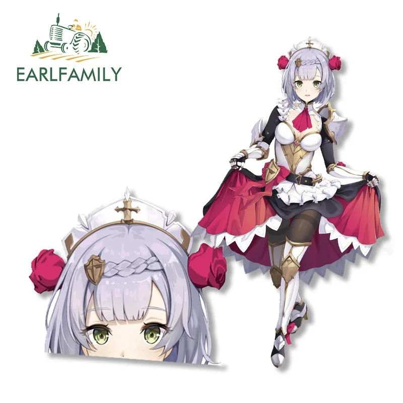 EARLFAMILY 13cm for Genshin Impact Noelle Car Stickers Anime Motorcycle Decal Car Accessoires Campervan Graffiti Laptop Decals