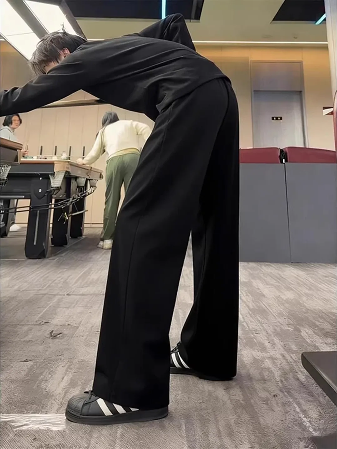 

Qui Dry Outdoor Sports Men's Casual Pants Bla Slant Cut Cool Feeling Tee-Proof Soft ell Trousers Straight Leg