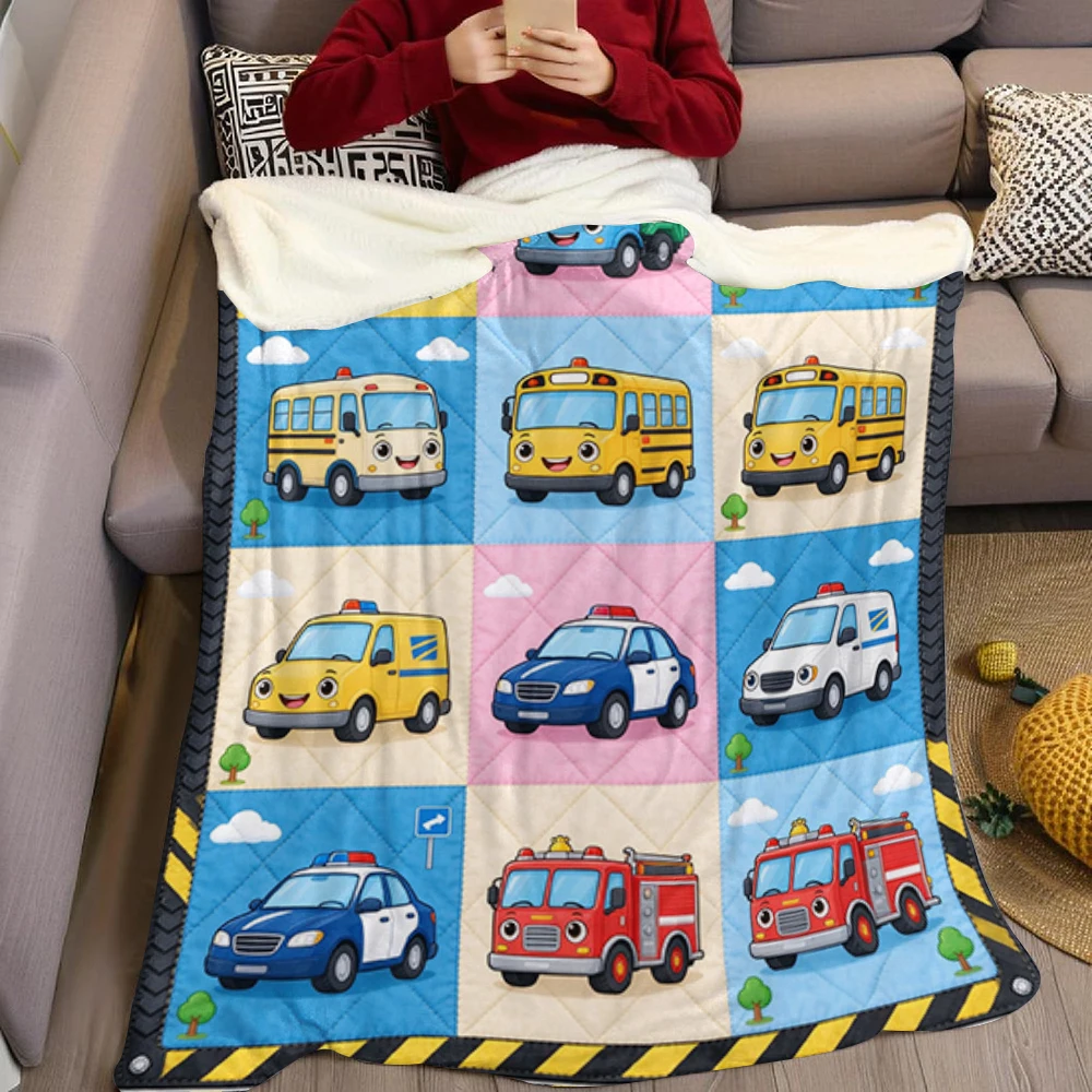 Garbage Post Fire Taxi Flannel Blanket Perfect for Sofa Office Bed Travel Sleep Read Relax Camping Four Season Use