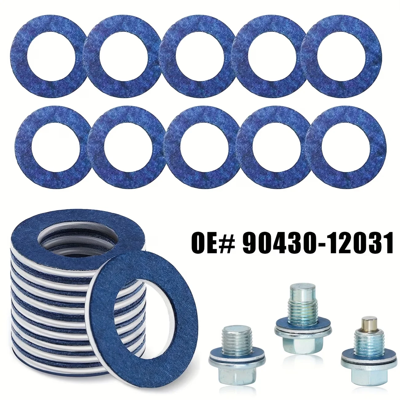 20pcs Oil Pan Drain Plug Washers, Suitable , OEM Number #90430-12031