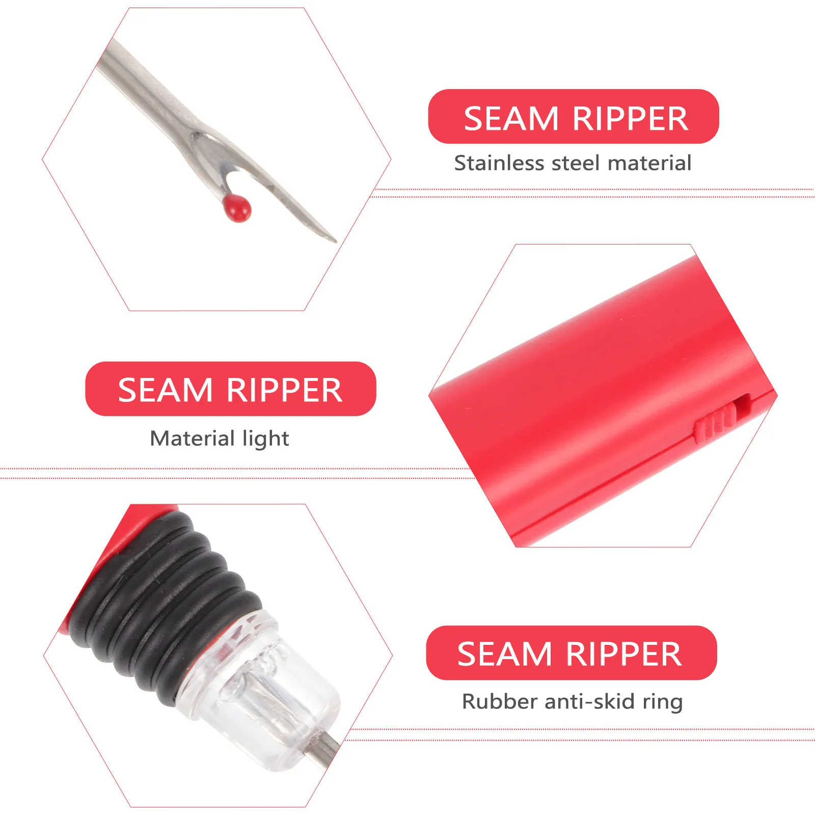 Seam Ripper Stitch Unpicker with Ergonomic Anti Slip Handle Thread Cutter for Sewing Quilting Crafts