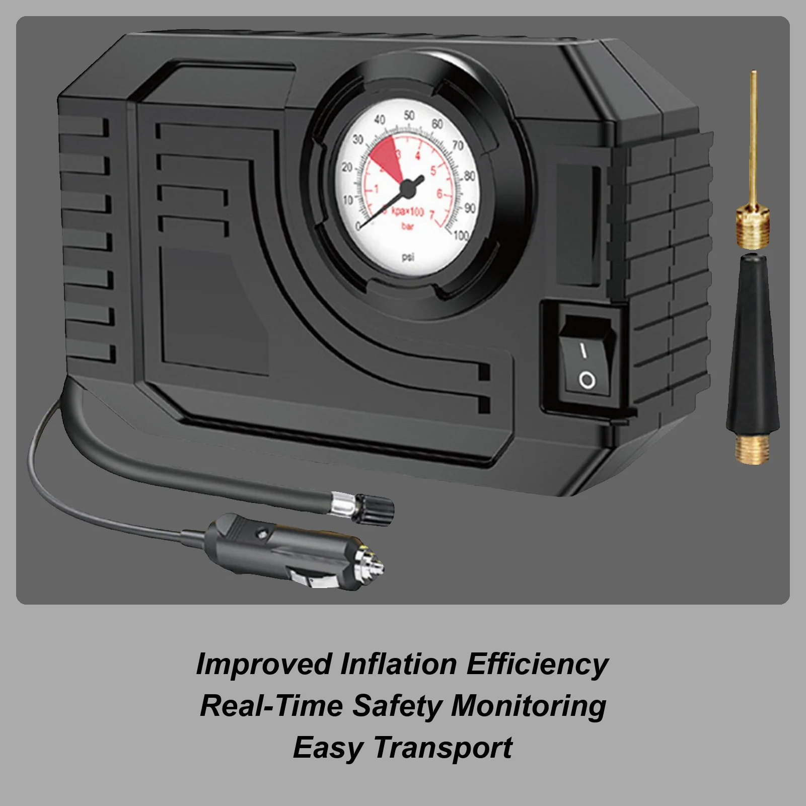 

Portable Air Compressor 150PSI Cordless Tire Air Pump With LED Light Vehicle Accessories Electric Bike Pump For Sedans Truck