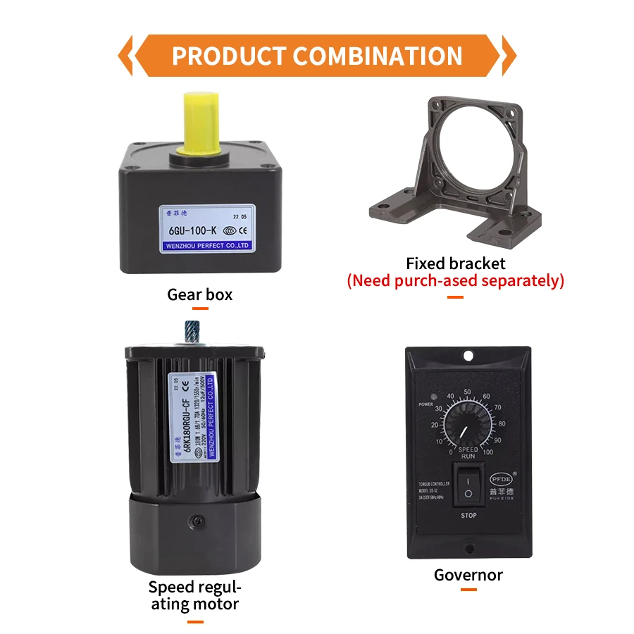 Imagem -02 - Motor do Controle de Velocidade Redutor da Engrenagem do Motor 220v w 15 w 25 w 40 w 60 w 90 w 120 w 180 w 200 w 250w