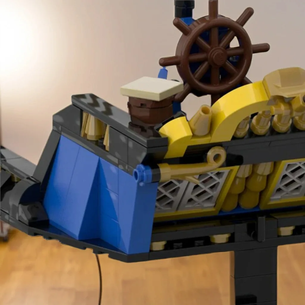 694pcs MOC Remake Caribbean Clipper V2 Pirates Ship Adventure Model Building Blocks Module Diorama Figure Robot Train Toy Gift