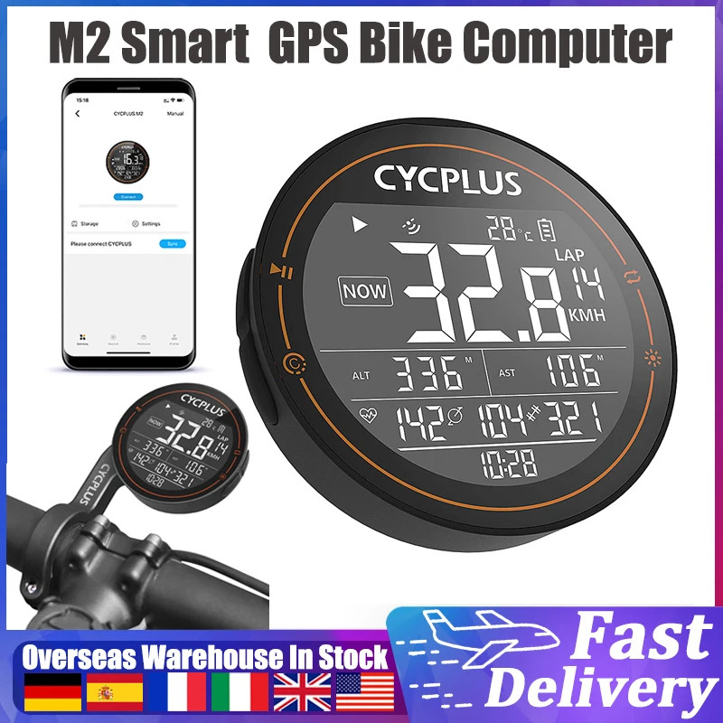 

CYCPLUS M2 Smart Bike Speedometer BT4.0 ANT+ Wireless GPS 2.5" Bike Computer IPX6 Waterproof Speed Meter Cycling Accessories