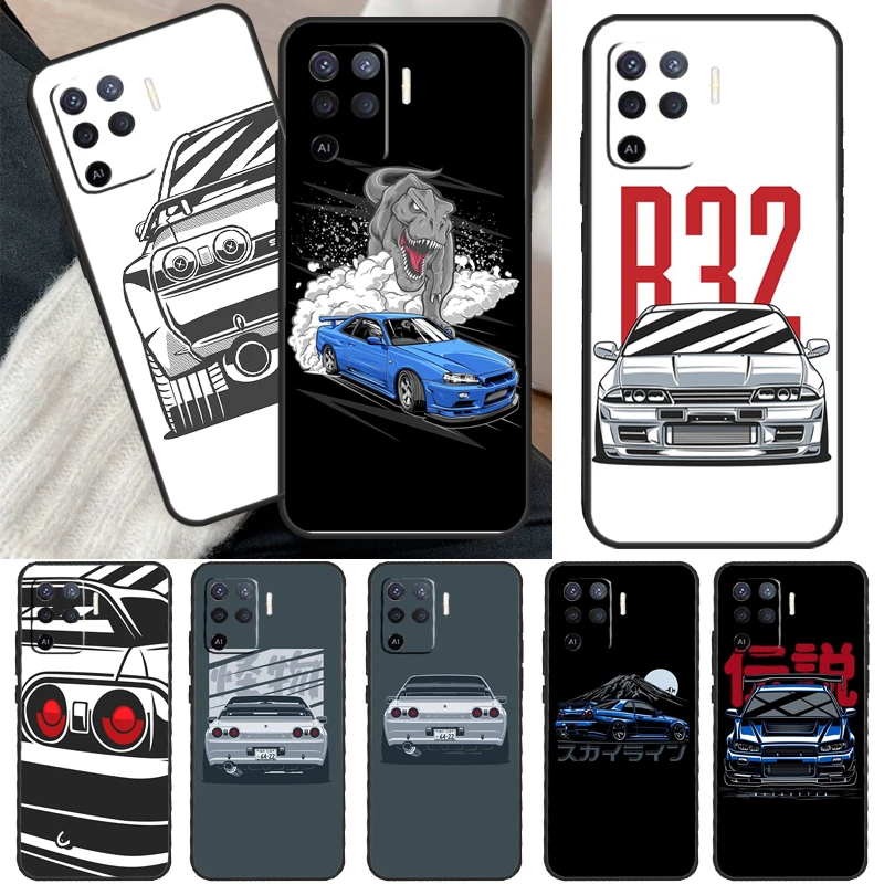 Skyline R32 GTR Case For OPPO A5 A9 A31 A53 2020 A53S A1K A15 A16 A52 A72 A92 A83 A91 A54 A74 A94 Coque