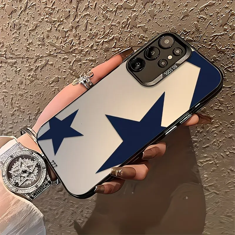 Blue Pentagram Phone Case For Samsung Galaxy A73 A72 A71 A56 A55 A54 A53 A52 A51 A36 A35 A34 A33 A32 4G 5G Shockproof Cover