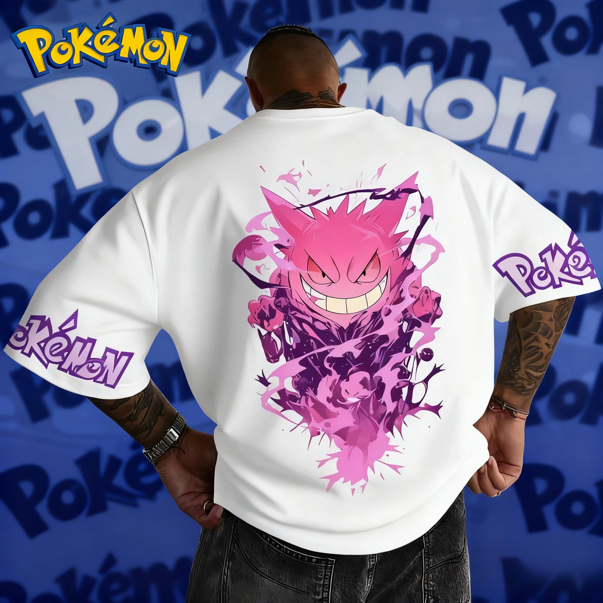 2025-verao-pokemon-anime-gengar-marca-100-algodao-puro-impresso-camiseta-masculina-harajuku-solto-casual-versatil-de-manga-curta-y2k