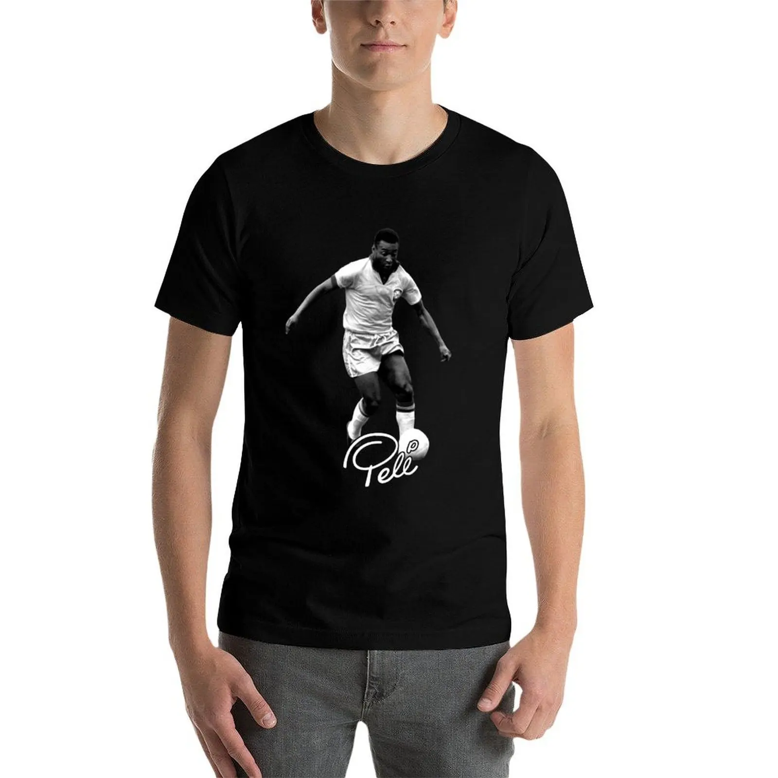 Pele 10 The King Football Player Legend Brazil Brasil RIP Signature Retro Vintage Bootleg Rap Style T-Shirt