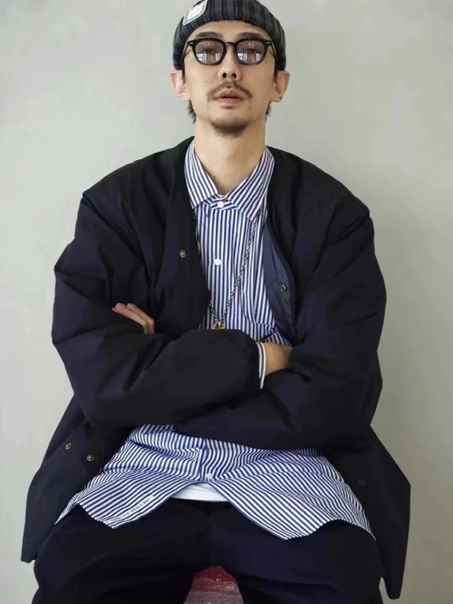 

NANCA Japanese Sle Loose Double-Sided Wear Du down Warmth Nel Jaet Trendy Outerwear Youth Faion Autumn Winter