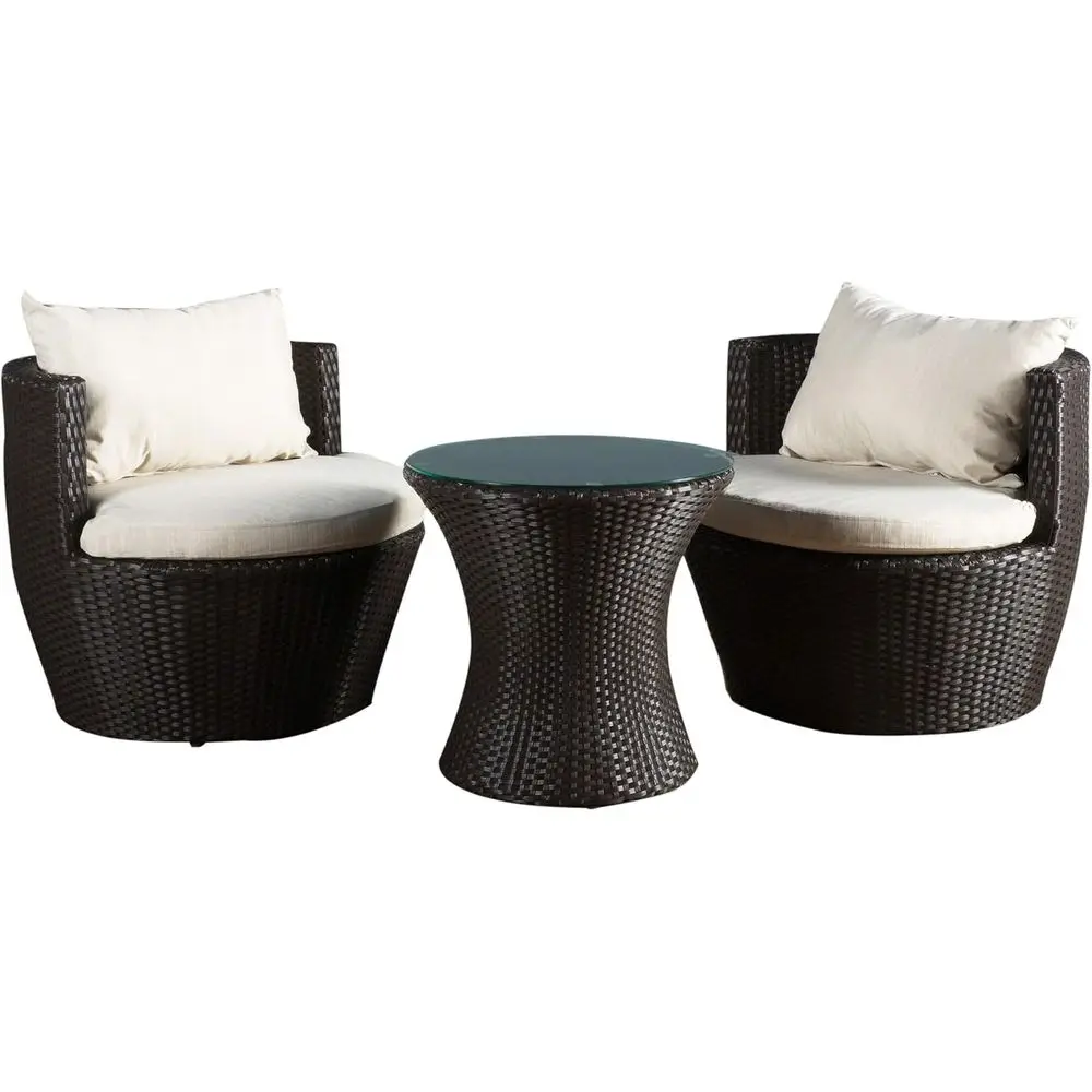 

3-Piece Wicker Chat Set in Brown