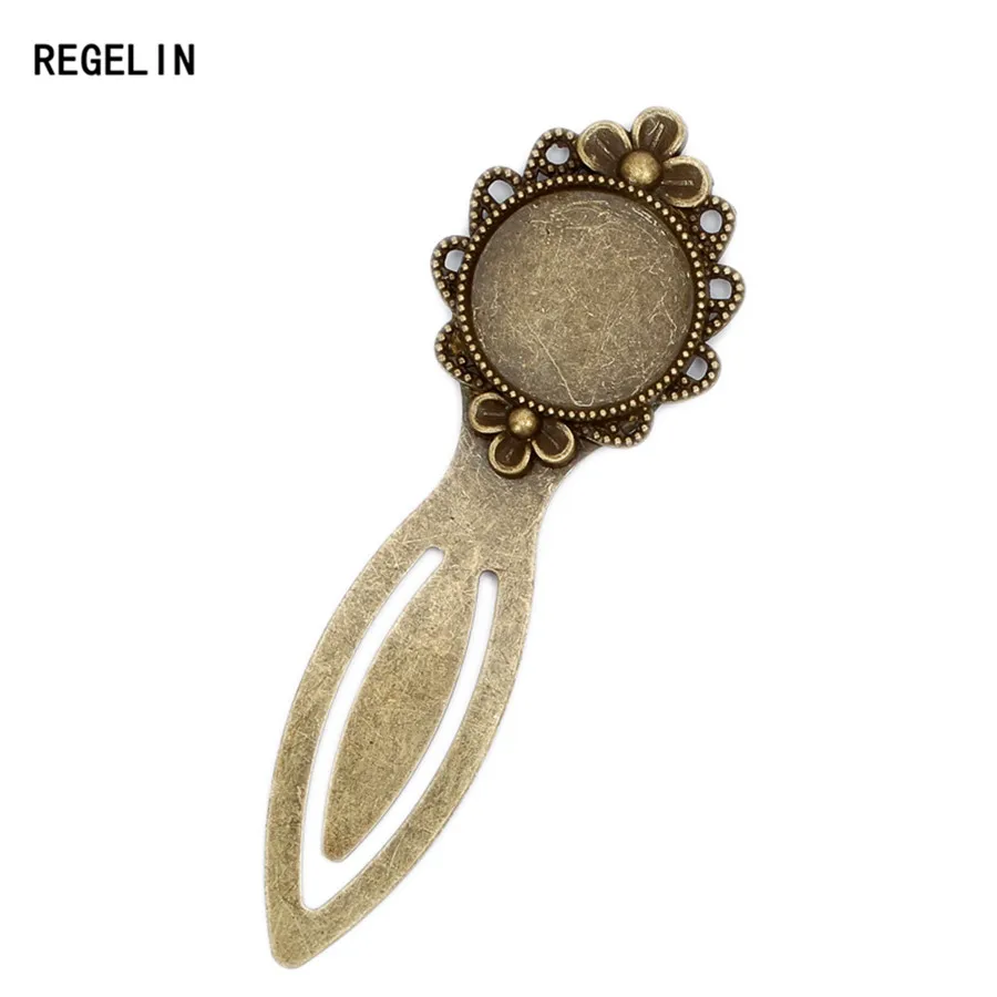 REGELIN Mode 10 teile/los Antike Vintage Retro Handgemachte Lesezeichen Cabochon Basis Lesezeichen Einstellung für Cabochon Cameo DIY Lesezeichen