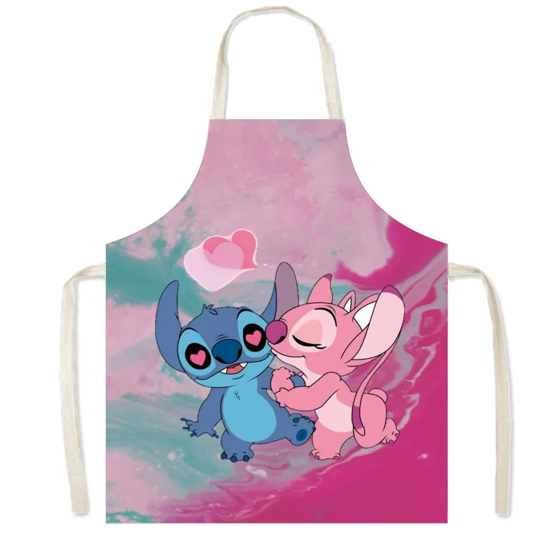 Disney Stitch Apron Fashion Women Men Oil-proof Antifouling Cartoon Home Cooking Cleaning Aprons Kitchen Tools Accessories