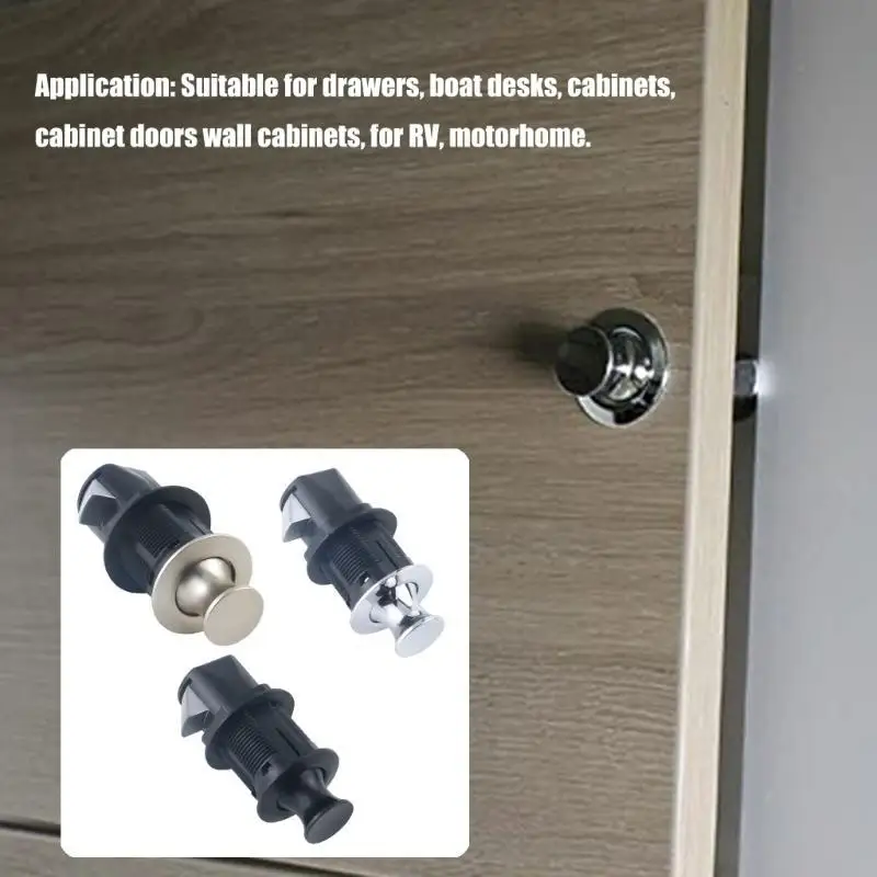 652F Round Embedded Push to Open Lock Heavy Duty Zincs Alloy Flush Mount Cabinet Lock for Drawer Cupboard Easy Installation