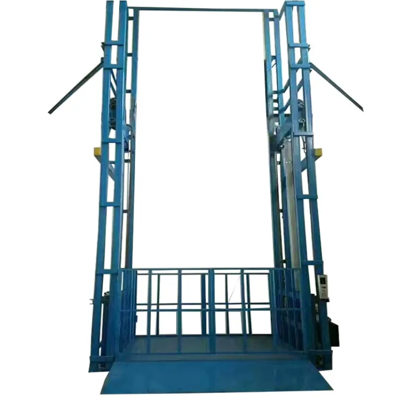 Heavy Duty Guide Rail Goods Lift 1T Loading Capacity Chain Drive System Warehouse Industrial Lifting Equipment