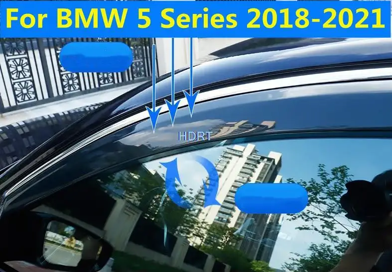 Door Visors For BMW 5 Series 2018-2021 Car Styling Short Axie Weathershields Side Window Deflectors Sun Rain Guards Accessories