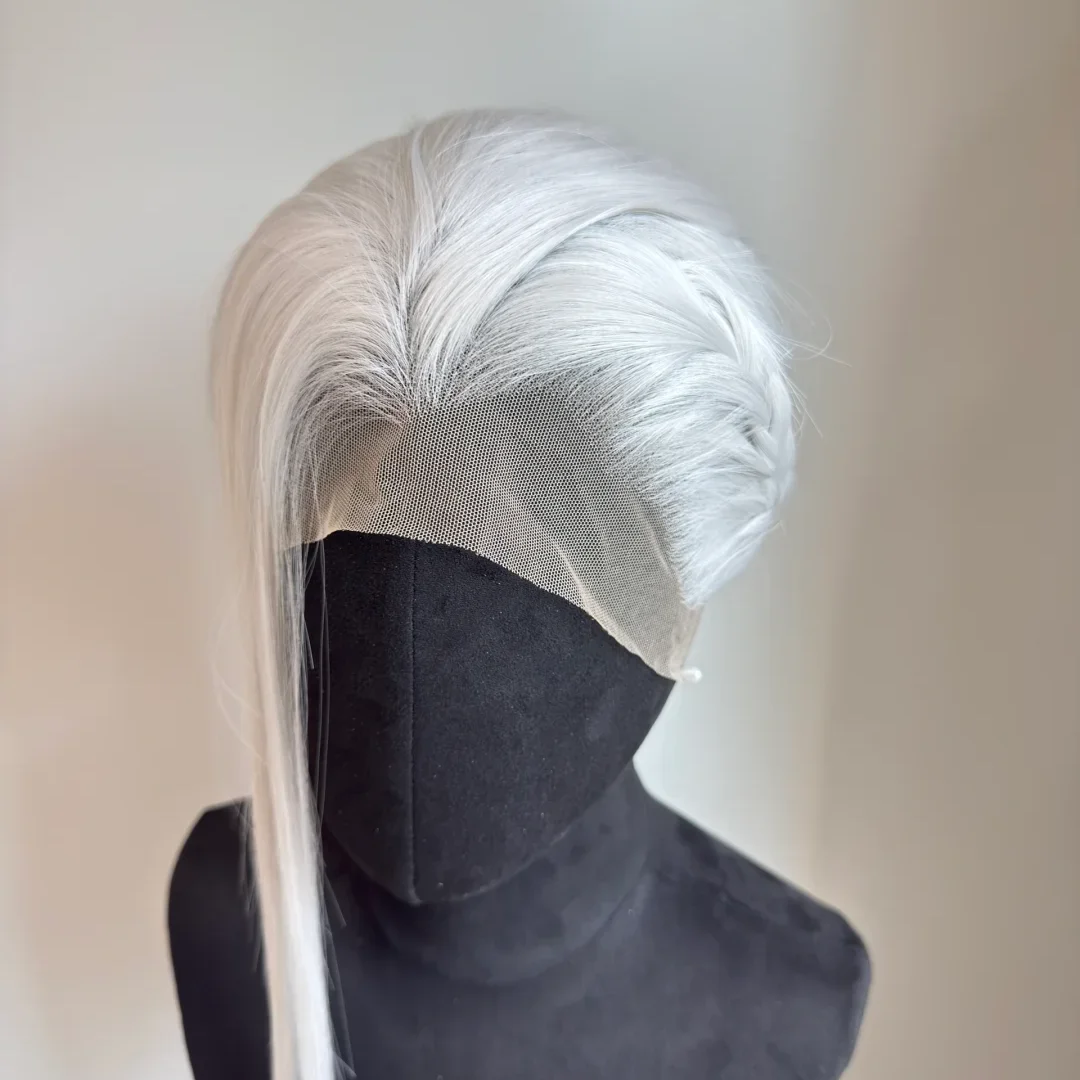 BeiBei Witte Kant Voor Pruiken voor Vrouwen Lange Rechte 13*4 Hoge Temperatuur Vezels Natuur Uitziende Cosplay Pruik Synthetische kant Pruiken