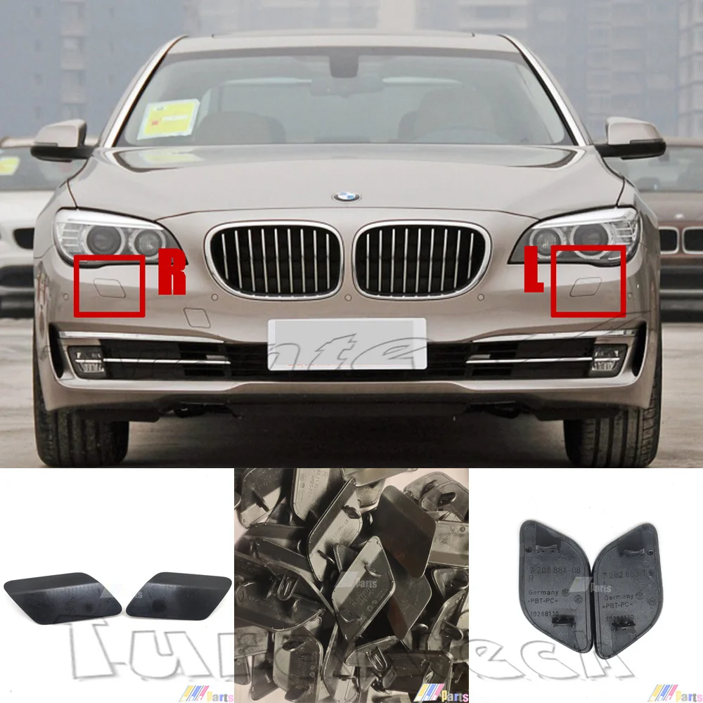 Lot of 2 Fit 13-15 BMW 7 F01 F02 730d 730L 740d 740Li Original Front Headlight Washer Covers