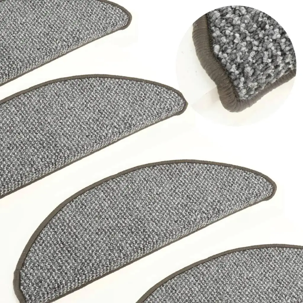 15pcs Grey Carpet Stair Treads Non-Slip Mats 56x17x3 cm for Safe Step Protection